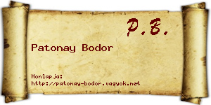 Patonay Bodor névjegykártya